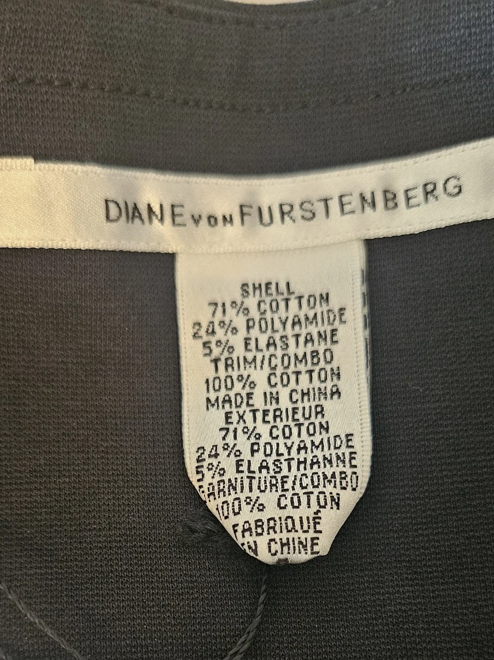 Diane Von Furstenberg Black A-Line Skirt with Cream Trim